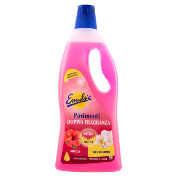 Emulsio Detergente Igienizzante Pavimenti Doppia Fragranza Ibisco Gelsomino 750 ml