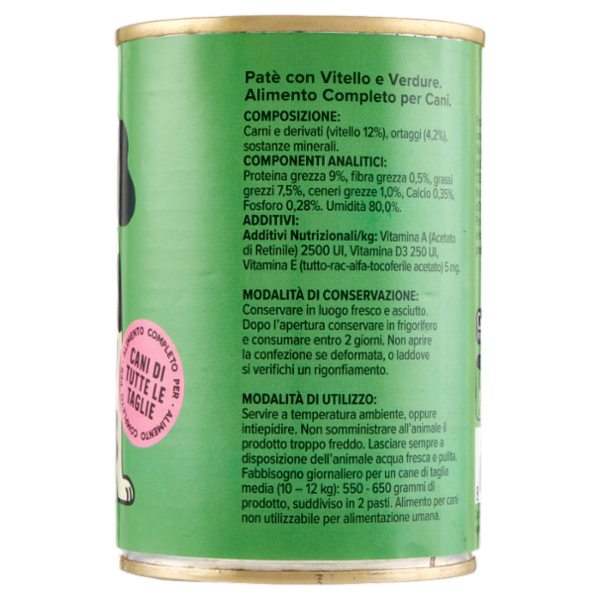 Consilia Derik Paté per Cane con Vitello e Verdure 400 g