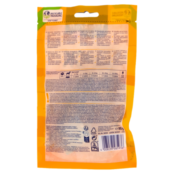 Vitakraft pure Duck Bonas Ossi al calcio con carne di anatra 80 g