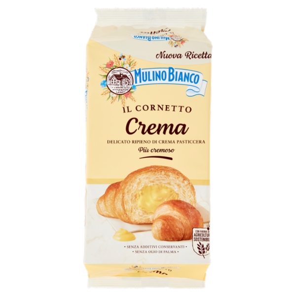Mulino Bianco Cornetti Crema Merenda senza Additivi Conservanti 6 pezzi 300g