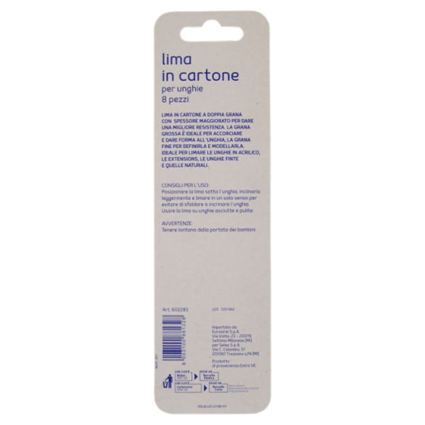 Selex Lima per Unghie in Cartone Doppia Grana 8 pezzi