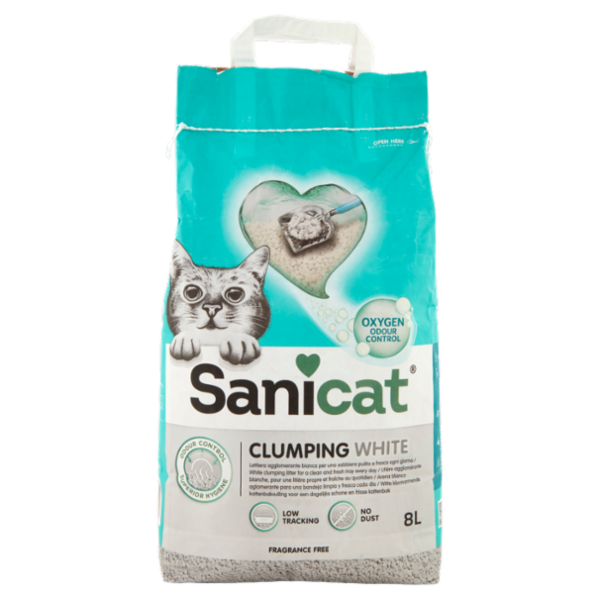 Sanicat Clumping White Lettiera agglomerante bianca 8 L