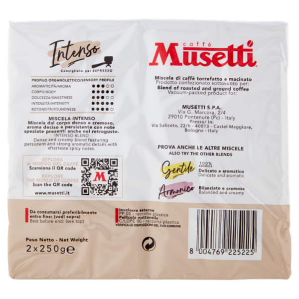 caffè Musetti Enjoy your Intenso Caffè Macinato 2 x 250 g