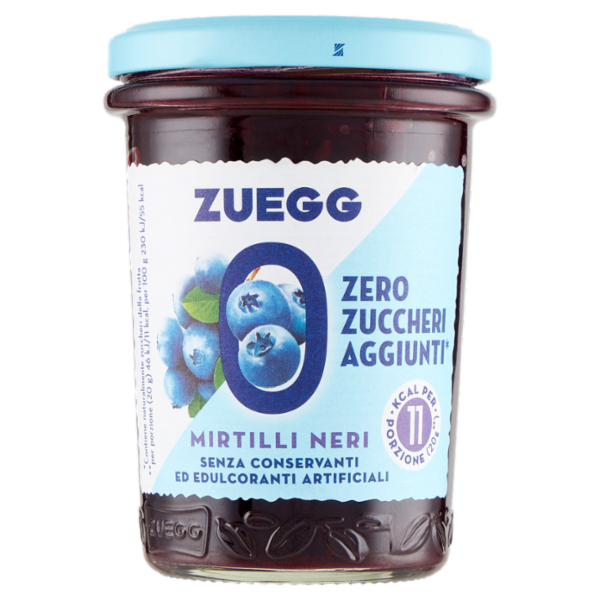 Zuegg Zero Zuccheri Aggiunti* Mirtilli Neri 220 g