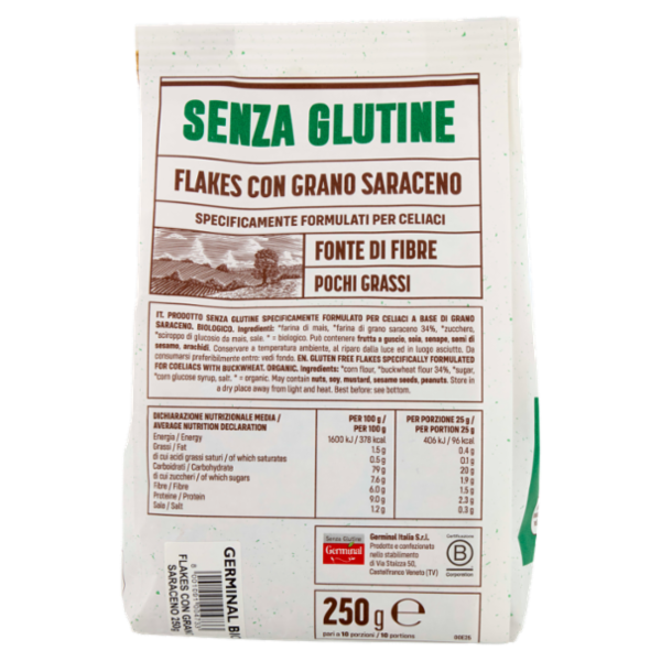 Germinal Bio Senza Glutine Flakes con Grano Saraceno 250 g