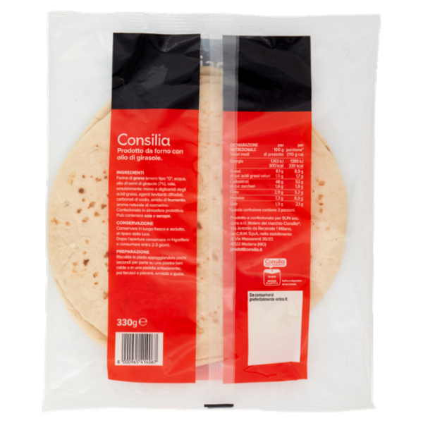 Consilia Piadine Wrap Arrotolabili 3x110 g