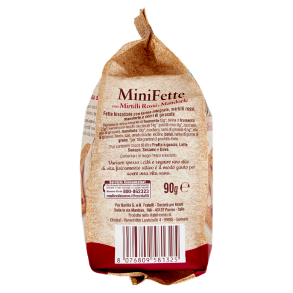 Mulino Bianco Mini Fette Biscottate con Mirtilli Rossi e Mandorle 90g