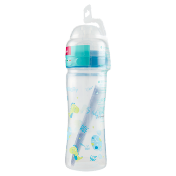 neo Baby Biberon Plastica Collo Largo 250 ml 2m+ Dino Blu