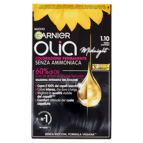 Garnier Olia Tinta Capelli, Senza Ammoniaca, Black sapphire 110