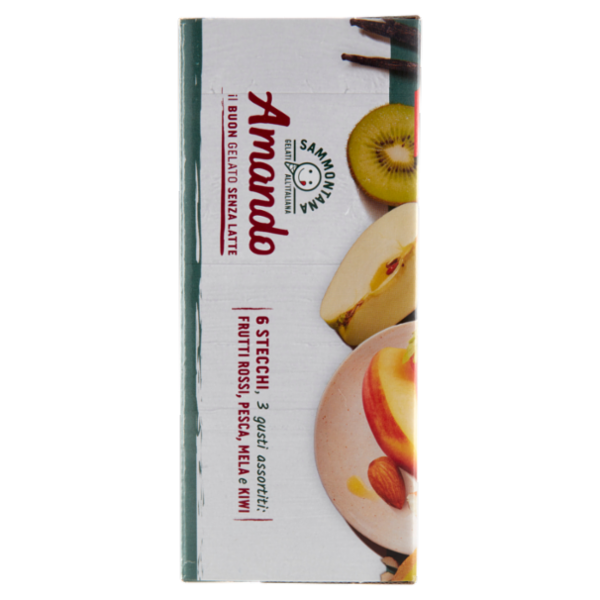 Sammontana Amando 6 Stecchi Frutti Rossi, Pesca, Mela e Kiwi 6 x 55 g