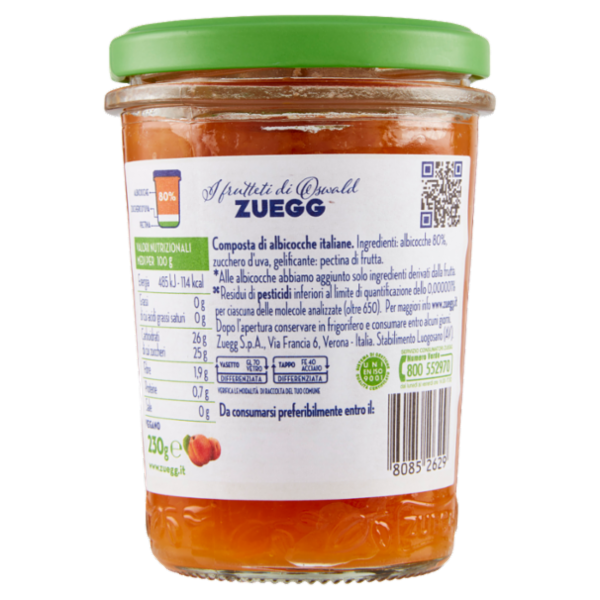Zuegg I frutteti di Oswald Zuegg Zero Residui 100% da Frutta* Albicocche Italiane 230 g
