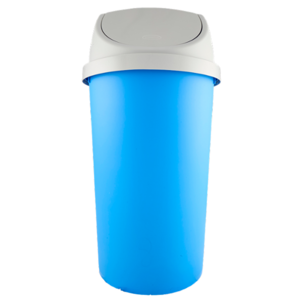 Selex Pattumiera Basculante Azzurra con Coperchio Grigio 25 L