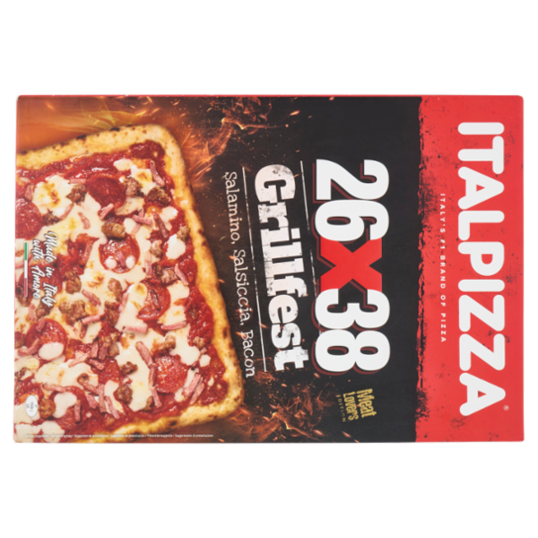 Italpizza 26x38 Grillfest Salamino, Salsiccia, Bacon Meat Lovers Edition 535 g