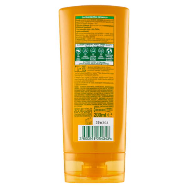 Garnier Balsamo Fructis Oil Repair, per Capelli Secchi, Crespi o Spenti, 200 ml