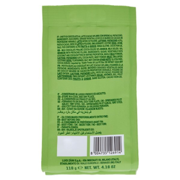 Zàini Ovetti Pistacchio al Latte con Ripieno Pistacchio 118 g