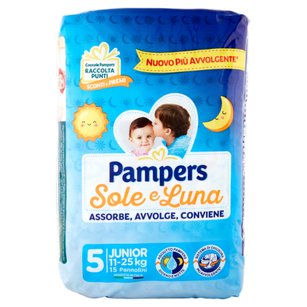 Pampers Sole e Luna 5 Junior 15 pz