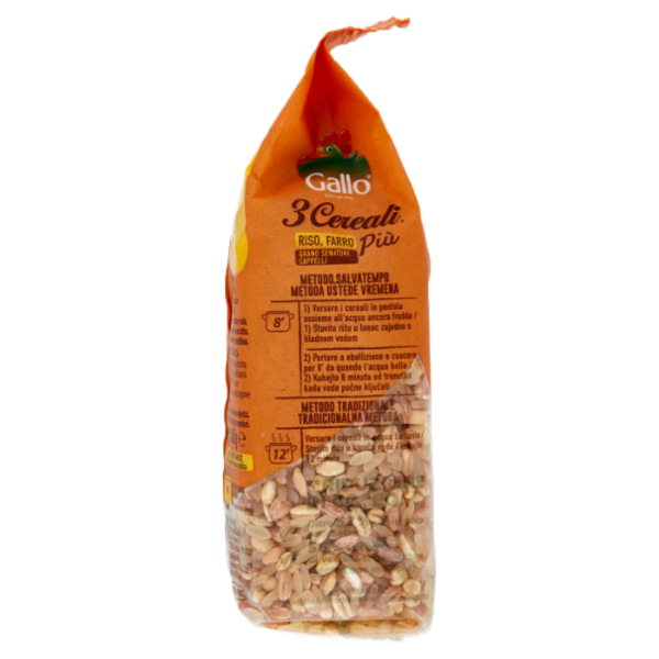 Gallo 3 Cereali Riso, Farro Più Grano Senatore Cappelli 400 g