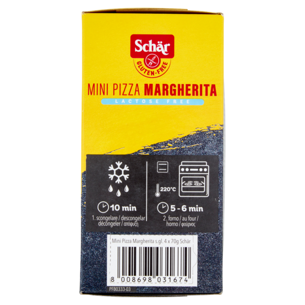Schär Mini Pizza Margherita Lactose Free 4 x 70 g
