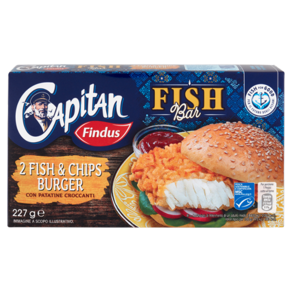 Capitan Findus Fish Bar 2 Fish & Chips Burger 227 g