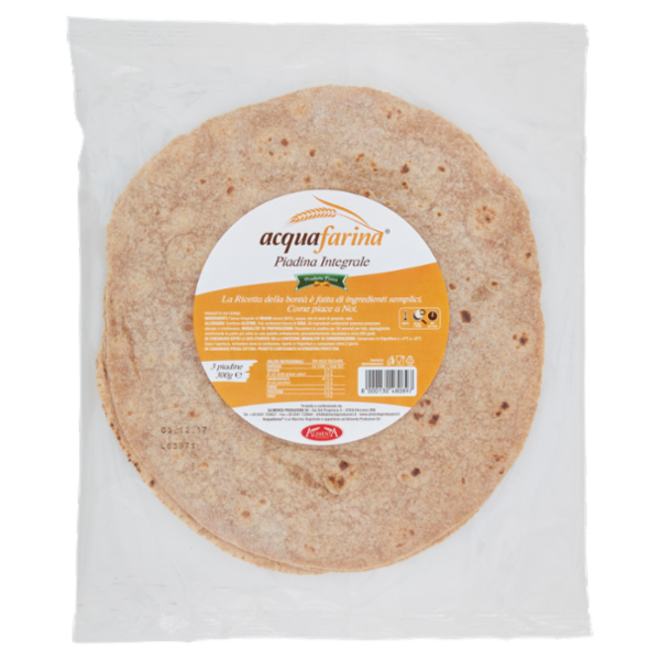 acquafarina Piadina Integrale 3 piadine 300 g
