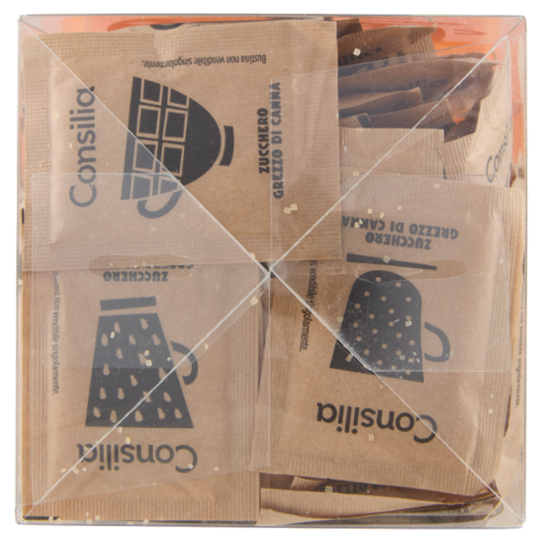 Consilia Zucchero di Canna Grezzo Demerara 100 Bustine da 4 g