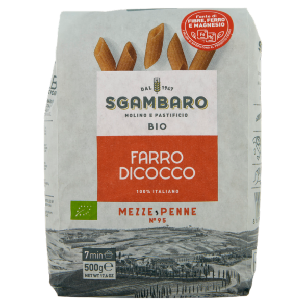 Sgambaro Bio Farro Dicocco Mezze Penne N°95 500 g