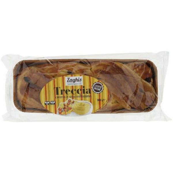 Zaghis Treccia con Crema Pasticcera e Uvetta 300g