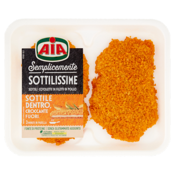 Aia Semplicemente Sottilissime Sottili Cotolette di Filetti di Pollo 0,140 kg
