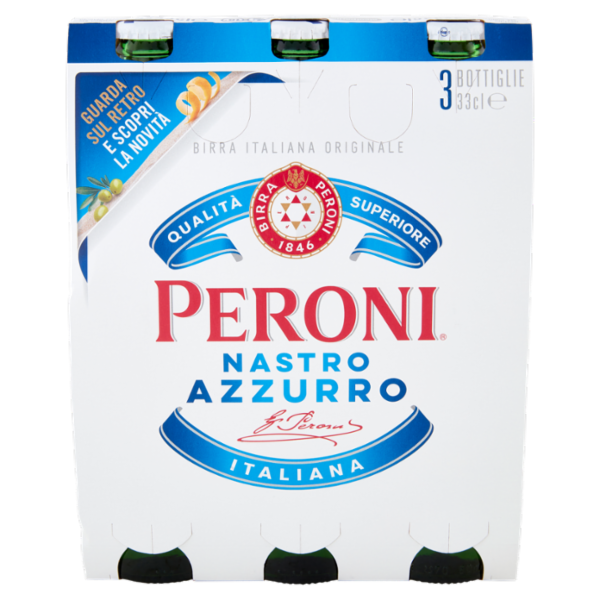 Peroni Nastro Azzurro Birra 3 x 33 cl