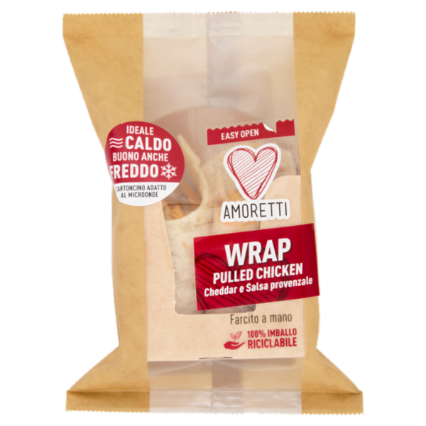 Amoretti Wrap Pulled Chicken Cheddar e Salsa provenzale 160 g