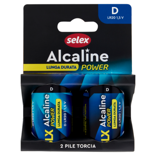 Selex Pile Alcaline Torcia D 1,5 V 2 pezzi