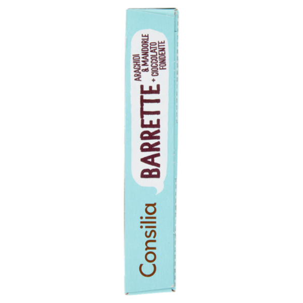 Consilia Barrette di Cereali con Arachidi, Mandorle e Cioccolato Fondente 4x30 g