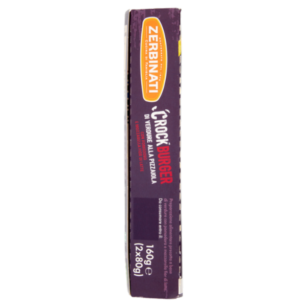 Zerbinati CrockBurger di Verdure alla Pizzaiola con Pomodoro e Mozzarella Fior di Latte 2 x 80 g