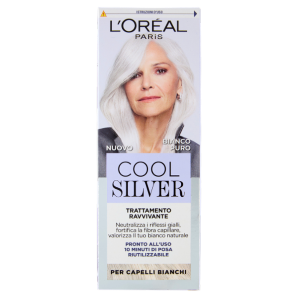 L'Oréal Paris Cool Silver Bianco Puro Trattamento Ravvivante, per Capelli Bianchi, 114 ml