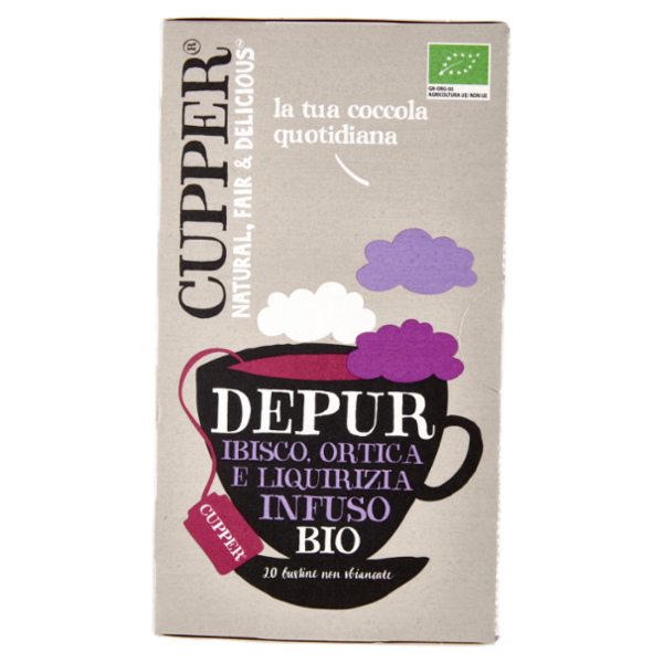 CUPPER Depur Infuso Biologico con Ibisco, Ortica e Liquirizia, Tisana Depurativa, 20 Bustine 40 g