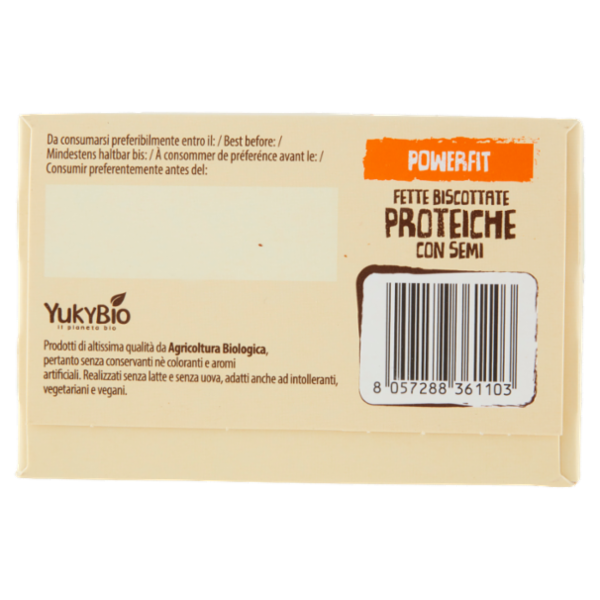 YUKYBIO Power Fit 23 % Proteine Fette Biscottate Proteiche con Semi 2 x 95 g