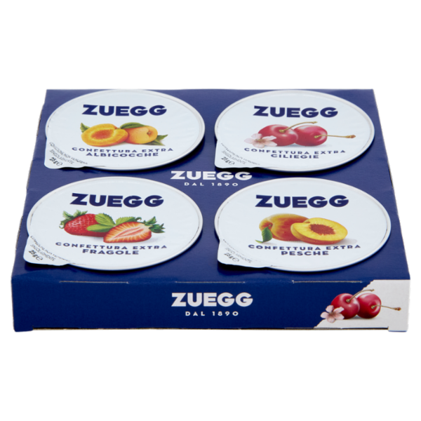 Zuegg Confettura Extra Ciliegie, Albicocche, Fragole, Pesche 4 x 25 g