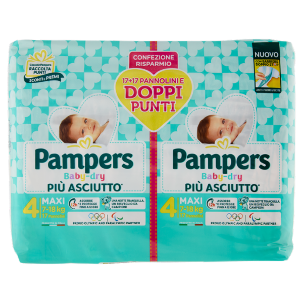 Pampers Baby-dry Maxi 17 + 17 pz