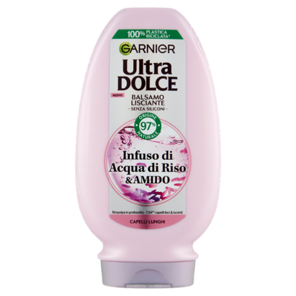Garnier Ultra Dolce Infuso di Acqua di Riso & Amido, Balsamo Lisciante 200 ml