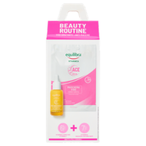 Equilibra Vitaminica Beauty Routine Viso Idratante - Anti-Macchie Maschera + Siero Viso Vitamina C 3