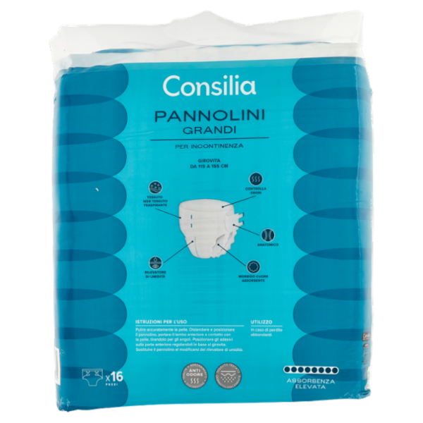 Consilia Pannolini per Incontinenza Misura Large 16 pezzi