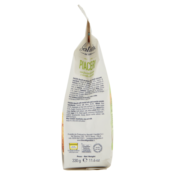 Gentilini Piaceri con fiocchi d'avena e cereali croccanti 330 g
