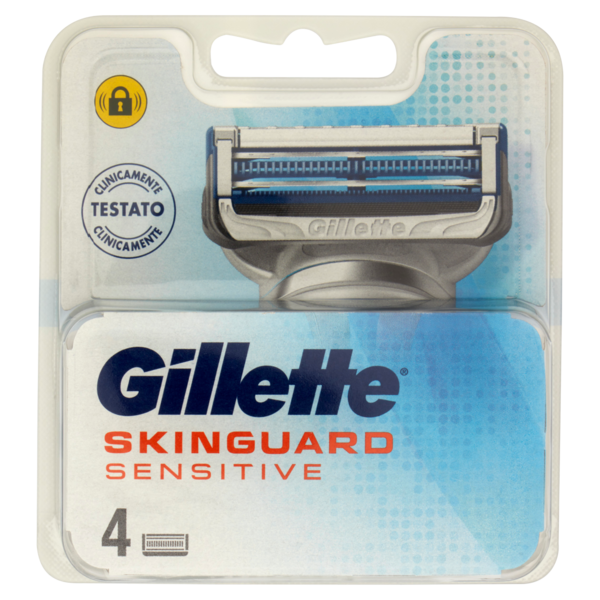 Gillette Lamette di Ricambio per Rasoio da Uomo SkinGuard Sensitive, 4 Ricariche