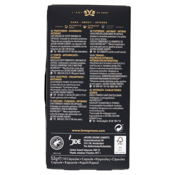 L'Or Espresso Onyx 12- 10 Capsule Caffè Compatibili con Macchine Nespresso*® Original 52g