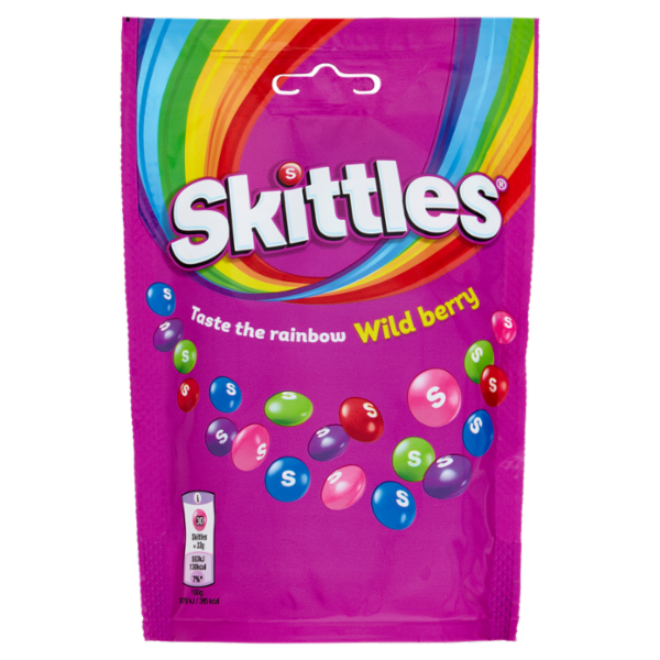 Skittles Wildberry, Caramelle Assortite ai Frutti di Bosco 136g