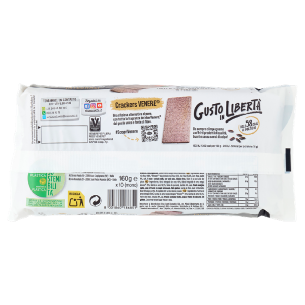 Riso Scotti Crackers Venere Integrali 10 x 16 g