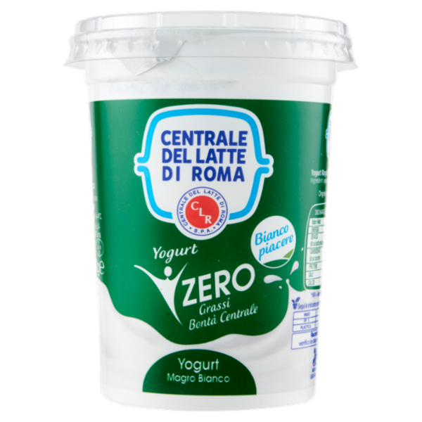 Centrale del Latte di Roma Zero Grassi Yogurt Magro Bianco 500 g