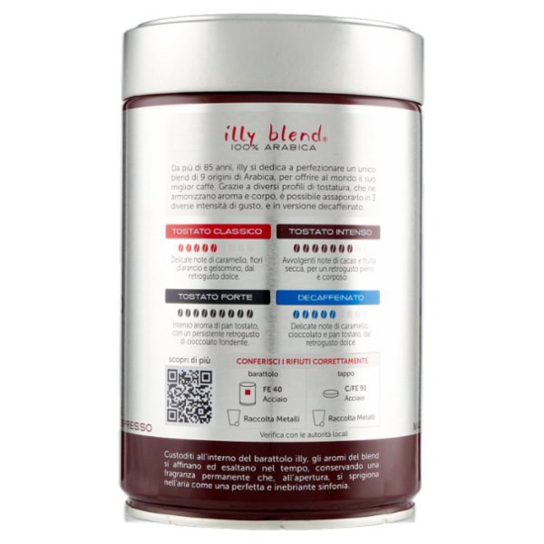 illy Tostato Intenso Caffè Macinato Ideale per Espresso 250 g