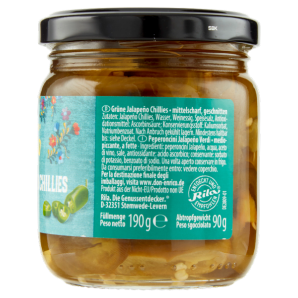 Don Enrico México Green Jalapeño Chillies 190 g