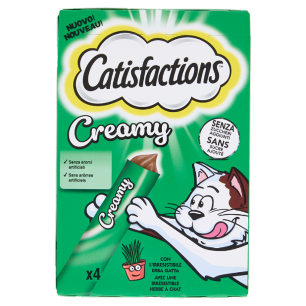 Catisfactions Snack Gatto Creamy Erba Gatta 4 x 10 g